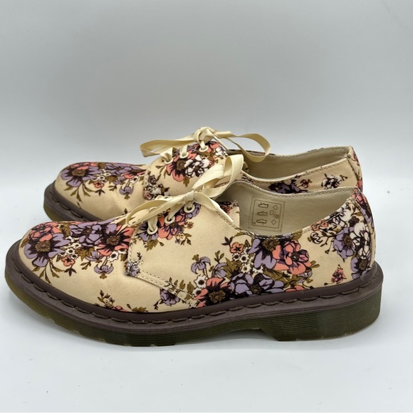 DR. MARTENS Lester Beige Wild Rose Floral Canvas Oxford - Picture 7 of 8